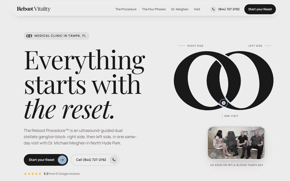 V1 Two Rings hero at desktop width
